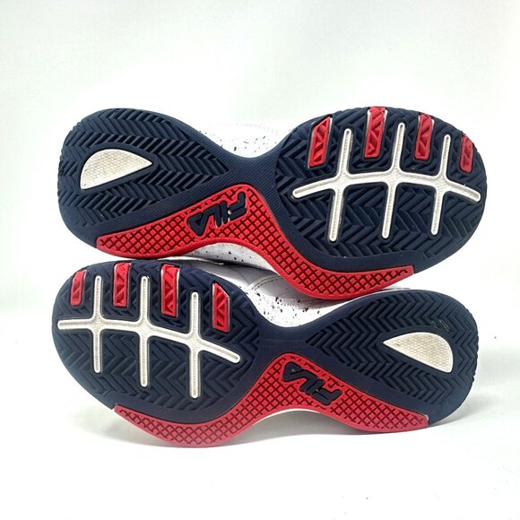Fila Spitfire Boys 4 Mid-Cut White Red Blue Youth Basketball Sneakers - Picture 9 of 16